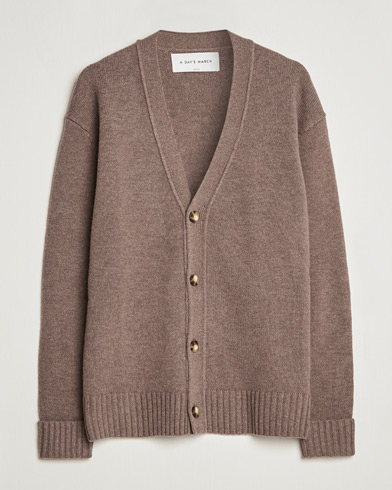 Mies |  | A Day's March | Snag Lambswool Cardigan Taupe Melange