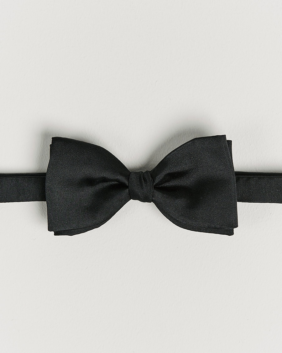 Stenströms Pre-Tied Silk Bow Tie Black – Musta