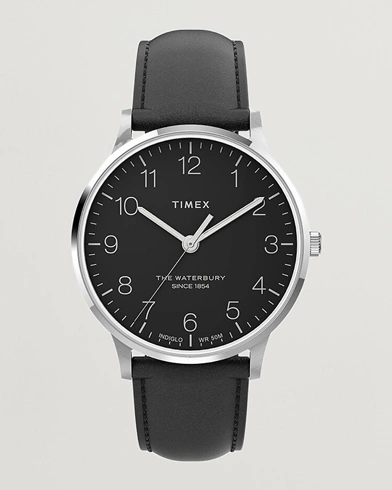 Mies | Nahkaranneke | Timex | Waterbury Classic 40mm Black Dial