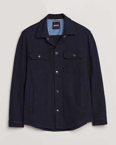 Mies | Paitatakit | BOSS BLACK | Carper Wool Overshirt Dark Blue