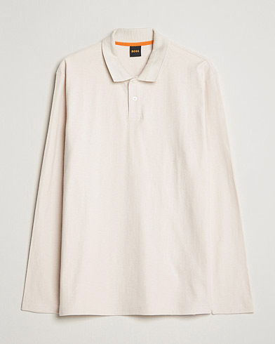 Mies | BOSS ORANGE | BOSS ORANGE | Pecollege Knitted Polo Open White