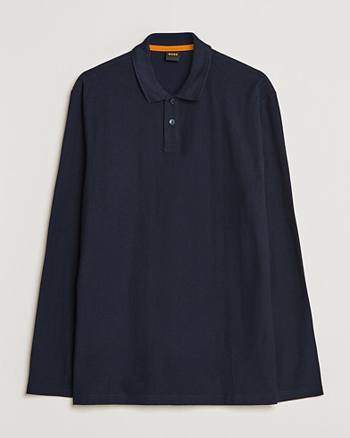 Mies | BOSS ORANGE | BOSS ORANGE | Pecollege Knitted Polo Dark Blue