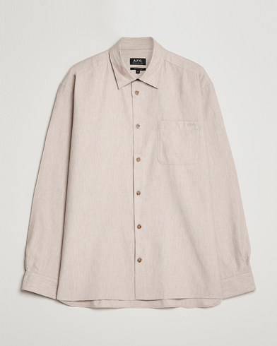 Mies | Rennot | A.P.C. | Marlo Flannel Shirt Heather Beige