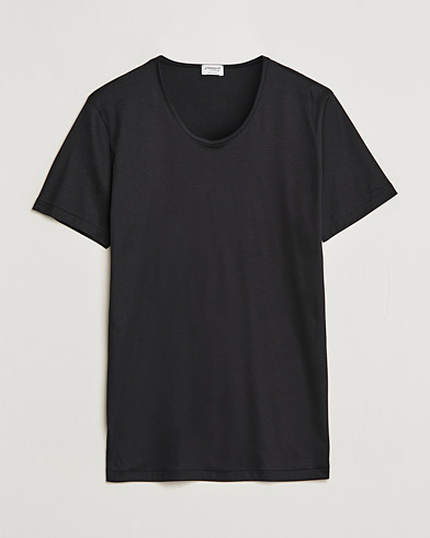 Mies |  | Zimmerli of Switzerland | Sea Island Cotton Crew Neck T-Shirt Black