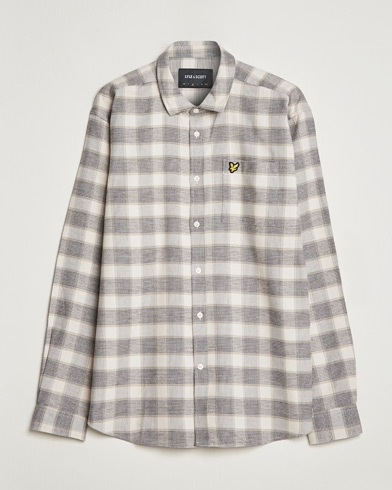Mies | Rennot paidat | Lyle & Scott | Checked Cotton Shirt Taupe