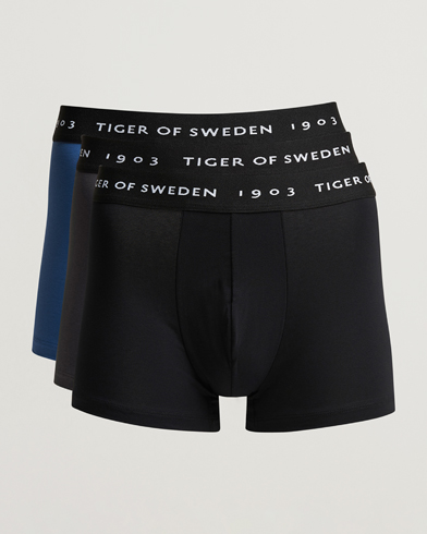 Mies | Alusvaatteet | Tiger of Sweden | Hermod 3-Pack Organic Cotton Trunck Blue Black