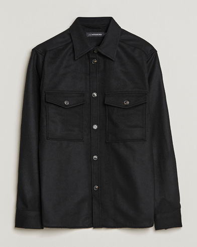 Mies |  | J.Lindeberg | Silas Regular Wool Mix Overshirt Black