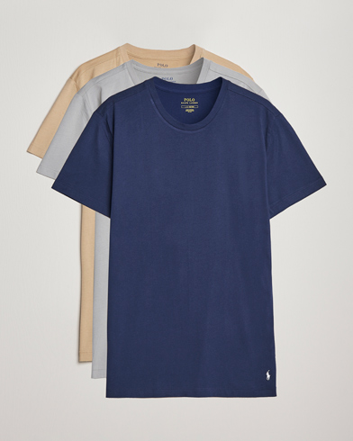 Mies | Monipakkaus | Polo Ralph Lauren | 3-Pack Crew Neck T-Shirt Grey/Navy/Sand Dune