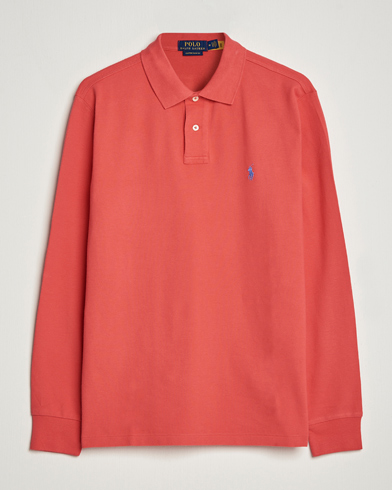 Mies | Pitkähihaiset pikeepaidat | Polo Ralph Lauren | Custom Slim Fit Long Sleeve Polo Starboard Red
