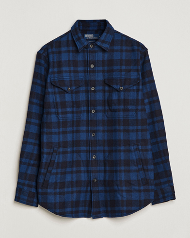 Mies |  | Polo Ralph Lauren | Wool Blend Checked Overshirt Blue/Navy