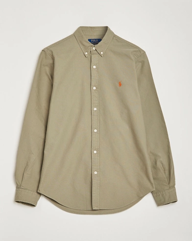 Mies | Vaatteet | Polo Ralph Lauren | Slim Fit Garment Dyed Oxford Shirt Sage Green
