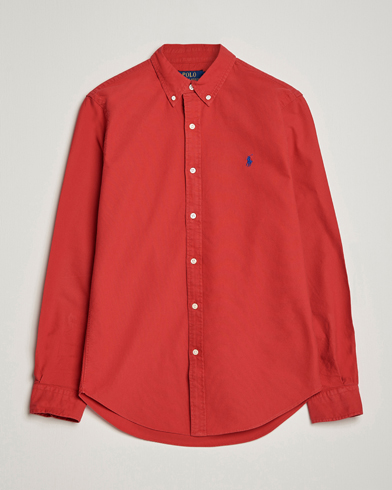 Mies | Vaatteet | Polo Ralph Lauren | Slim Fit Garment Dyed Oxford Shirt Red