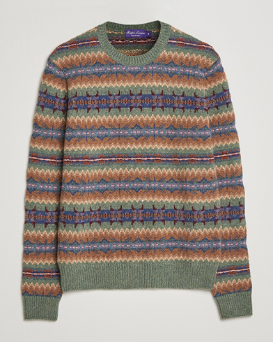 Mies |  | Ralph Lauren Purple Label | Fairisle Jacquard Sweater Tan Multi