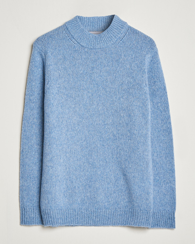 Mies | Vaatteet | NN07 | Nick Knitted Merino Mock Neck Light Blue Melange