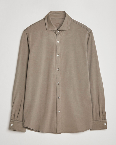 Mies | Italian Department | Altea | Jersey Stretch Shirt Taupe