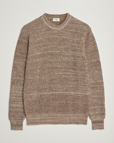 Mies | Altea | Altea | Rib Cotton Sweater Brown Melange