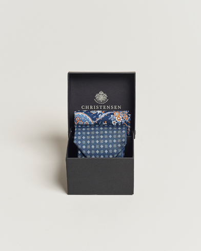 Mies | Solmiot | Amanda Christensen | Box Set Silk Twill 8cm Tie With Pocket Square Navy