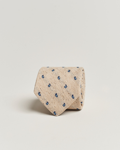 Mies | Solmiot | Amanda Christensen | Silk/Linen/Cotton Paisley 8cm Tie Sand