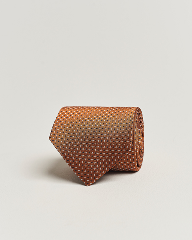 Mies | Solmiot | Amanda Christensen | Silk Micro Printed 8cm Tie Rust Orange