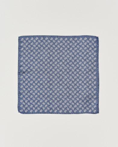 Mies | Taskuliinat | Amanda Christensen | Silk Oxford Printed Paisley Pocket Square Navy