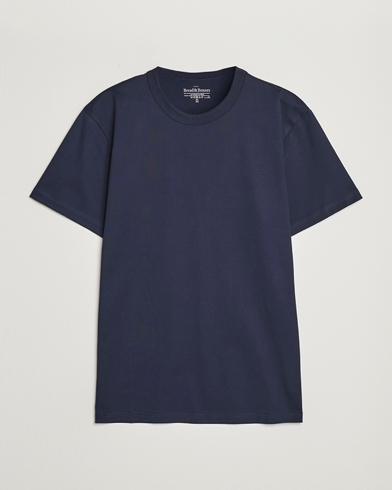 Mies |  | Bread & Boxers | Pima Cotton Crew Neck T-Shirt Navy Blue