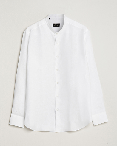 Mies |  | Brioni | Linen Guru Collar Shirt White
