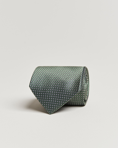 Mies |  | Brioni | Microstructure Silk Tie Light Green