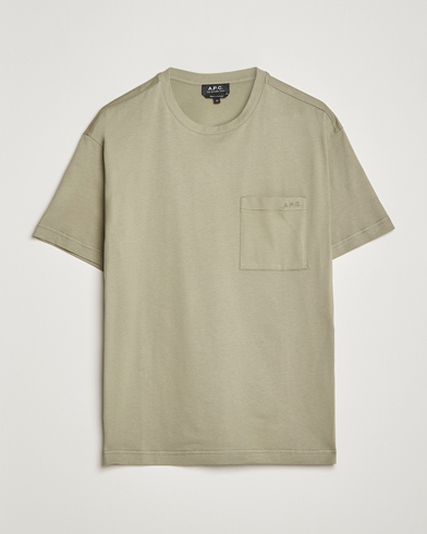 Mies | Lyhythihaiset t-paidat | A.P.C. | Short Sleeve Pocket T-Shirt Light Olive
