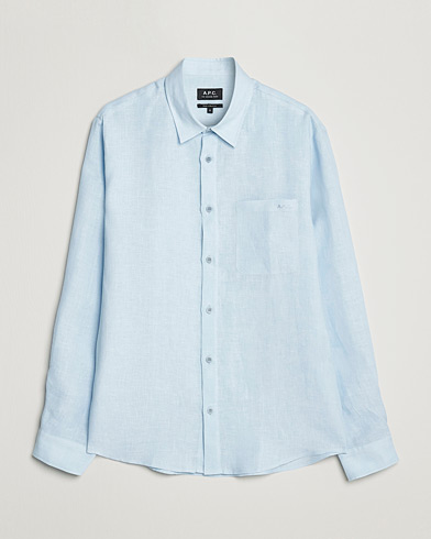 Mies | Pellavapaidat | A.P.C. | Cassel Linen Shirt Light Blue