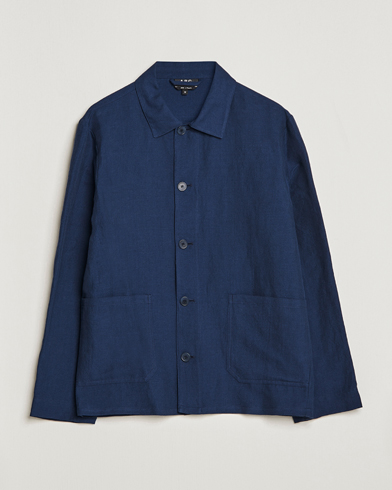 Mies | Nykyaikaiset takit | A.P.C. | Kerlouan Linen Chore Jacket Navy