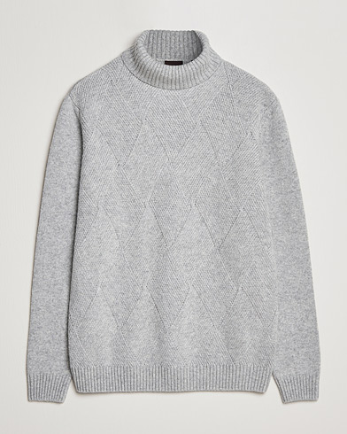 Mies | Poolot | Oscar Jacobson | Lyle Wool/Cashmere Structured Rollneck Light Grey