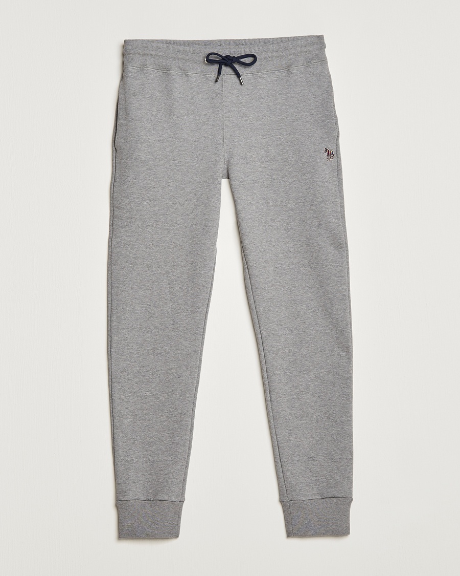 PS Paul Smith Zebra Organic Cotton Sweatpants Grey Melange – Harmaa