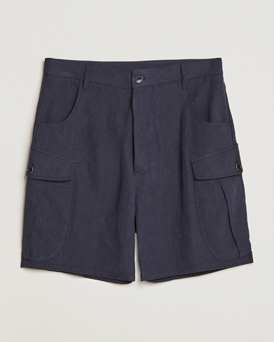 Mies |  | Giorgio Armani | Linen Cargo Shorts Navy