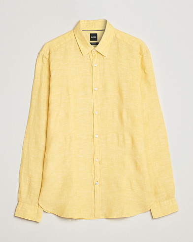 Mies |  | BOSS BLACK | Liam Linen Shirt Bright Yellow