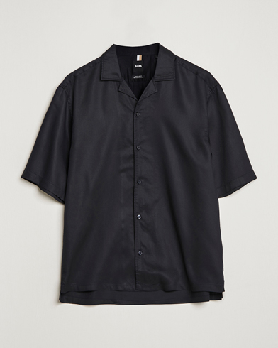 Mies | BOSS BLACK | BOSS BLACK | Lars Resort Collar Short Sleeve Black