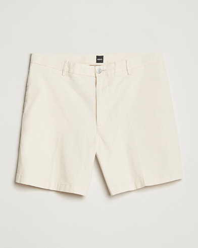 Mies | Chino-shortsit | BOSS BLACK | Karlos Cotton/Linen Shorts Open White