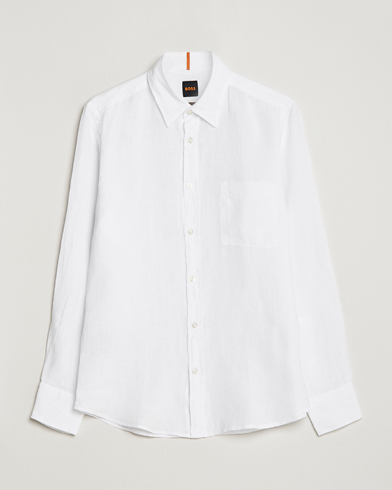Mies | Pellavapaidat | BOSS Casual | Relegant Linen Shirt White