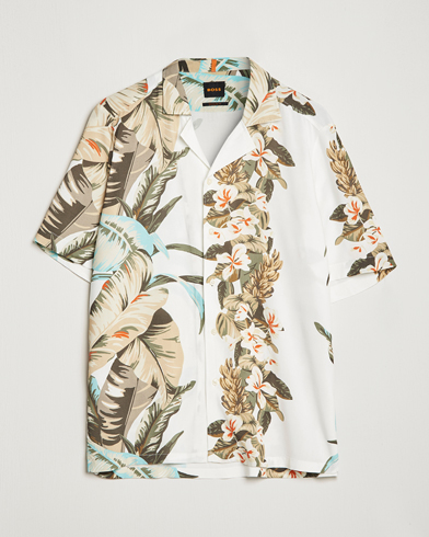 Mies | BOSS ORANGE | BOSS ORANGE | Rayer Resort Collar Printed Short Sleeve Shirt Whi