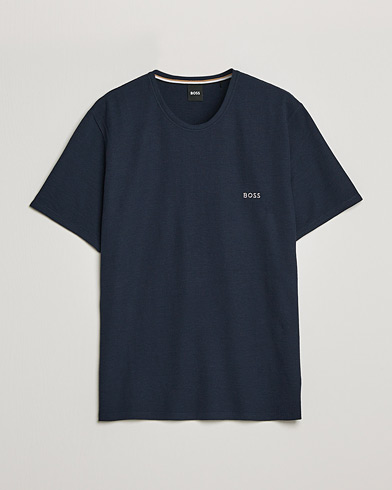 Mies |  | BOSS | Waffle Logo Crew Neck T-Shirt Dark Blue