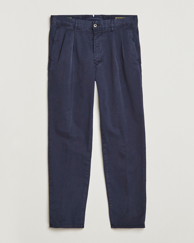 Mies | Chinot | Incotex | Tapered Fit Pleated Slacks Navy