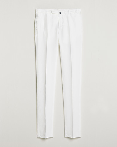 Mies | Pellavahousut | Incotex | Slim Fit Chinolino Trousers White
