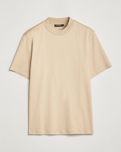 Mies |  | J.Lindeberg | Ace Mock Neck Mercerized Cotton T-Shirt Safari Beige