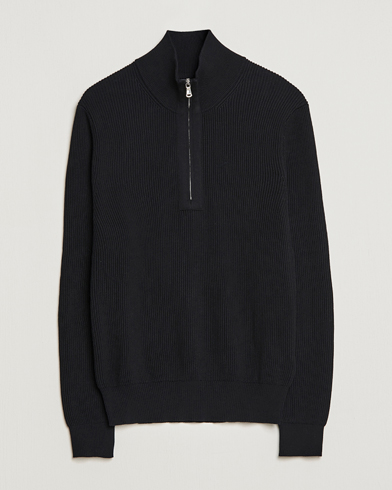 Mies | J.Lindeberg | J.Lindeberg | Alex Half Zip Organic Cotton Sweater Black
