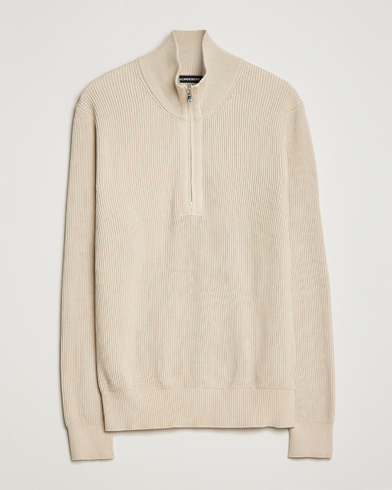 Mies | J.Lindeberg | J.Lindeberg | Alex Half Zip Organic Cotton Sweater Turtledove