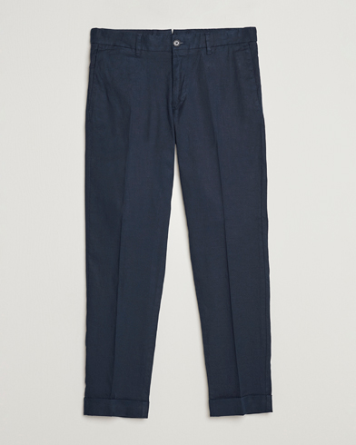 Mies | Housut | J.Lindeberg | Grant Stretch Cotton/Linen Trousers Navy
