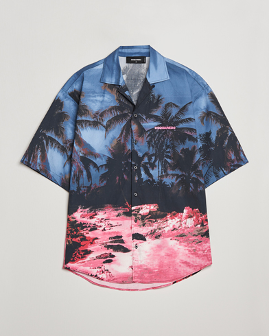 Mies | Luxury Brands | Dsquared2 | Palm Tree Bowling Shirt Purple