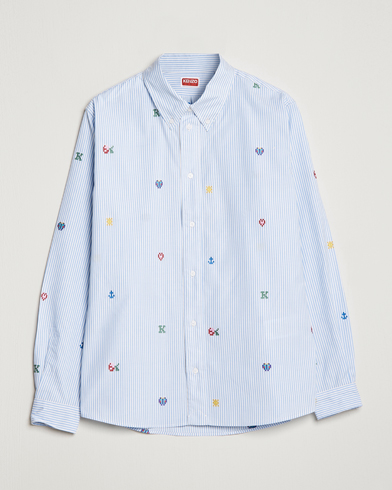 Mies | KENZO | KENZO | Pixel Striped Casual Shirt Light Blue