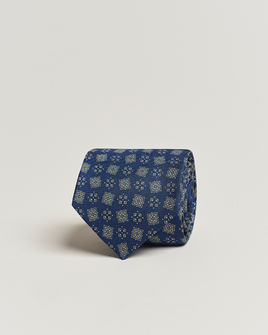 Mies | Luxury Brands | Kiton | Printed Silk Tie Navy