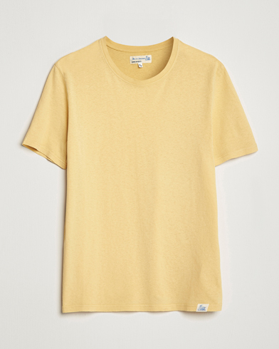 Mies | Merz b. Schwanen | Merz b. Schwanen | Organic Cotton Washed Crew Neck T-Shirt Yellow