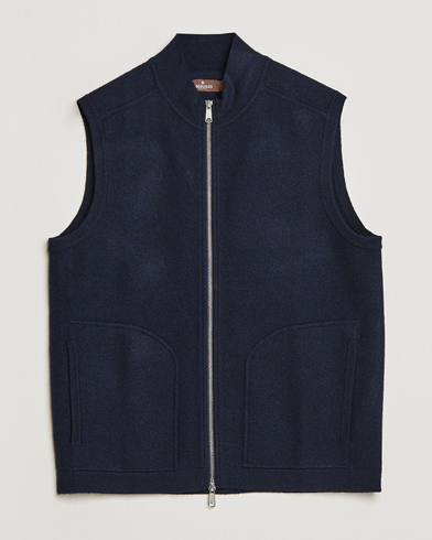 Mies |  | Morris Heritage | Pierre Boiled Wool Vest Navy